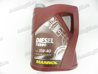 MANNOL Diesel Turbo 5W-40 (синт)  5л VW-Norm 502.00/505.00    Porsche approved