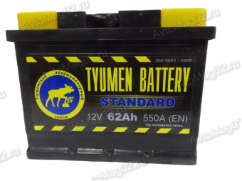 Аккумулятор  62 А*ч  АПЗ (Tyumen Battery)  STANDARD  EN 550A (о.п.)