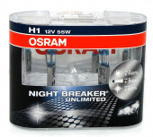 Лампа H1 12V  55W  OSRAM Night Breaker Unlimited +110%  64150NBU от интернет-магазина avtomag02.ru