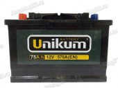 Аккумулятор 75 А*ч UNIKUM EN 530А (п.п.) от интернет-магазина avtomag02.ru