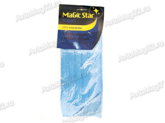 Салфетка Magic Star микрофибра с уголком 35х40 для стекол зеркал MS-2102N