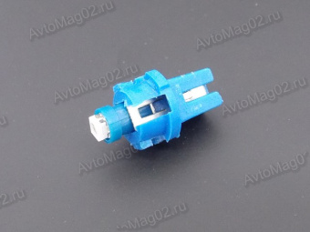 Лампа приборная 12В W 1,2W с патроном (BAX8.7d, СВЕТОДИОД) T5 1SMD МАЯК  BLUE (син.)