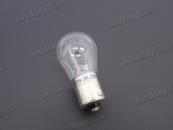 Лампа цокольная 24В 15 W 1-нитев. (BA15s, P22, stop lamp) белая  NARVA 17421