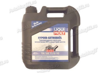 Масло трансмиссионное LIQUI MOLY 75W-90 Hypoi-Getriebeoil TDL (GL-4/GL-5) (п/с.)   4л  -3939-