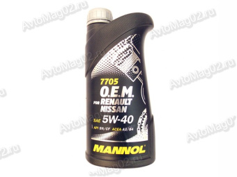 MANNOL   O.E.M. for RENAULT  NISSAN  5W-40(синт)  1л