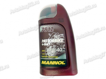 MANNOL 4-х Тактный Motorbike 10W-40 (синт) моторн. масло 1л для мотоциклов 7812 API SL, JASO MA/MA2
