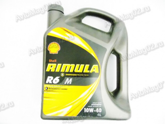 Масло моторное Shell Rimula R6  М 10W-40 (синт)  (для диз.дв.) 4л