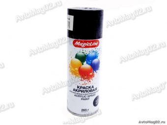 Краска (эмаль) аэрозоль MagicLine 450мл  черная матовая  (010)