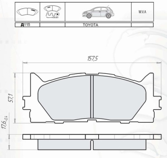 Колодки тормозные  INTELLI  D115E  перед.  TOYOTA Camry