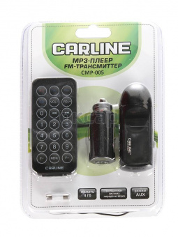 FM-трансмиттер MP3-плеер CARLINE CMP-005 LCD-дисплей, 4Гб, AUX, пульт, наушники