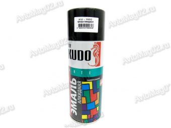 Краска (эмаль) аэрозоль KUDO 520мл  Черная глянцевая KU-1002