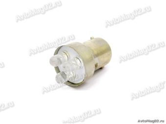 Лампа цокольная 12В  5W (BA15s, T15 СВЕТОДИОД)  3LED ORANGE StarLight