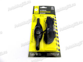 Антенна "ТРИАДА" AN-003 mini активная на стекло (AM\FM) 12V кабель 203см