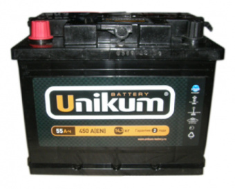 Аккумулятор  55 А*ч  UNIKUM  EN 450А (п.п.)
