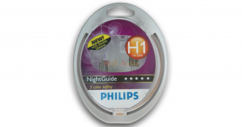 Лампа H1 12V  55W   PHILIPS  NightGuide DoubleLife (пл. бокс, 2шт)