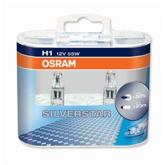 Лампа H1 12V  55W  OSRAM SilverStar +50%  64150SVS (бокс, 2шт)