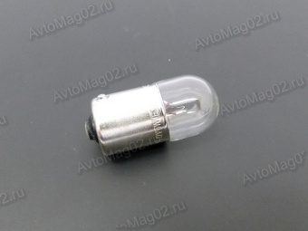 Лампа цокольная 12В  5W (BA15s, R5W  сферическая, белая) PHILIPS