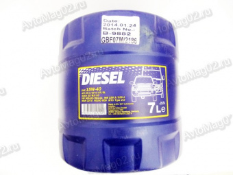 MANNOL Diesel 15W-40 (мин)  7л VW 505.00/501.01; MB 228.3/229.1; VOLVO VDS; MAN 3275