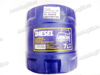 MANNOL Diesel 15W-40 (мин)  7л VW 505.00/501.01; MB 228.3/229.1; VOLVO VDS; MAN 3275