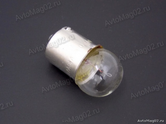Лампа цокольная 12В 10W (BA15s, R10W, сферическая) белая  МАЯК / Брест  [min10]