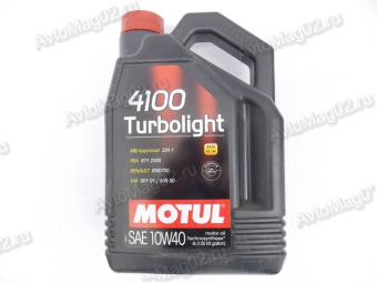 MOTUL 4100  Turbolight  10W-40 (техносинт.) дизельное масло  4л