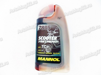 MANNOL 2-х Тактный Premium Scooter (синт) моторн. масло 1л7805 (для скутеров) API TC+  JASO FD  ISO