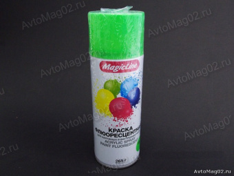 Краска (эмаль) аэрозоль MagicLine 400мл флуоресцентная  зелёная  (1080)