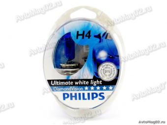Лампа H4 12V  60/55W   PHILIPS  Diamand Vision [5000К]  (2шт, пл.бокс)