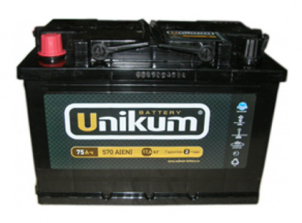 Аккумулятор 75 А*ч UNIKUM EN 530А (п.п.)