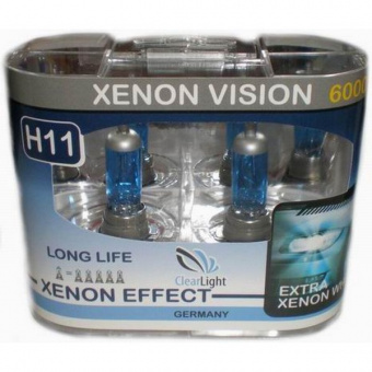 Лампа Clearlight H11-12-55 XenonVision Long Life 6000K белая из 2шт